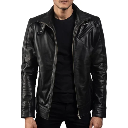 Legacy Black Leather Biker Jacket